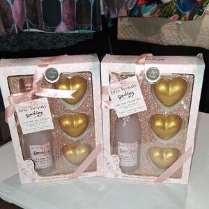 NWT Sparkling Bath Gift Set - Pink and Gold